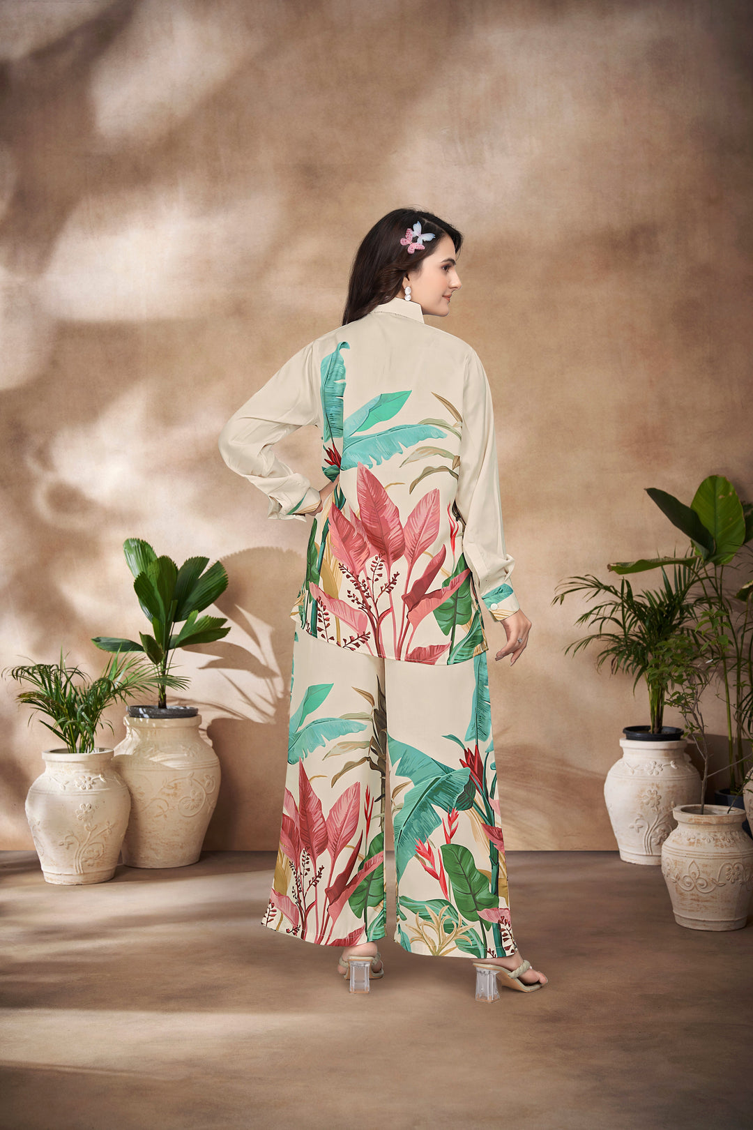 MULTICOLOUR LEAVE PRINTED : CO-ORD SET
