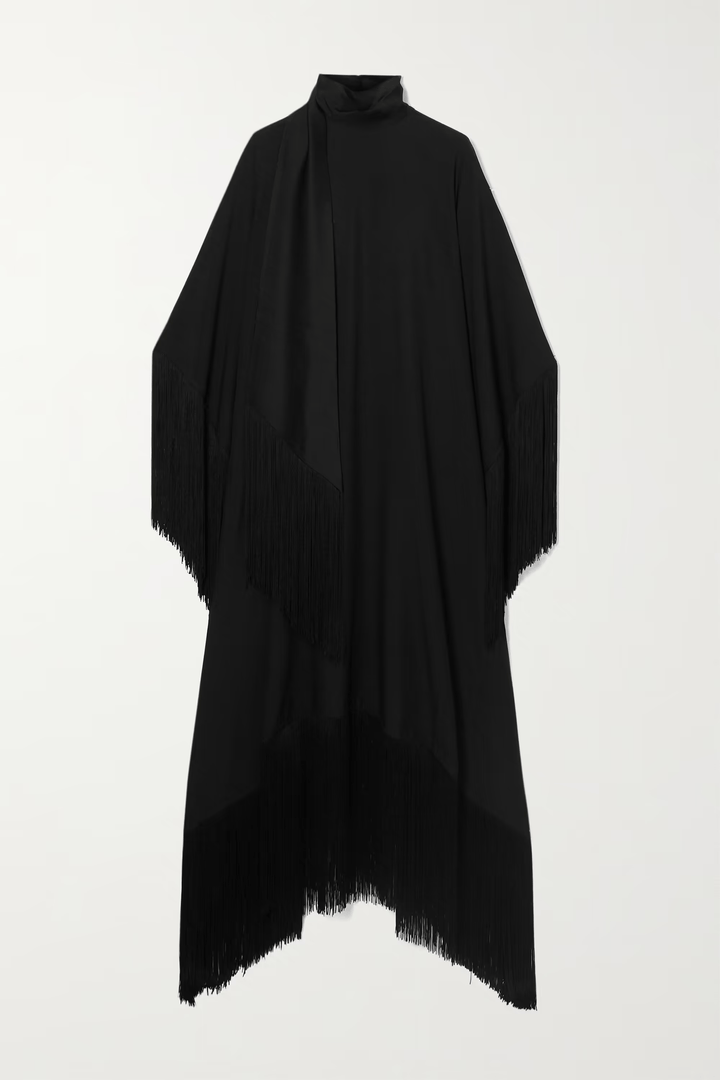HIGH NECK STYLE FRINGED KAFTAN