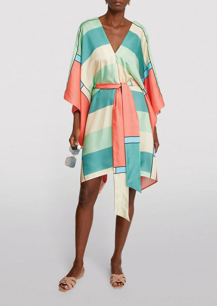 QUASAR SILK: V-NECK WOMENS WEAR KAFTAN