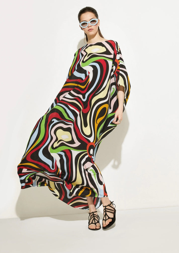 IRIDESCENT CANVAS SILK MIRAGE KAFTAN