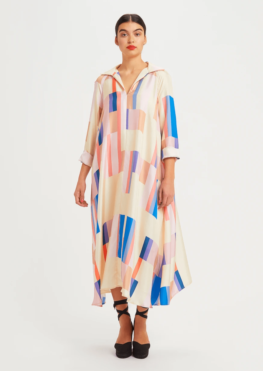SWAYING SPECTRUM: V-NECK KAFTAN FOR WOMENS