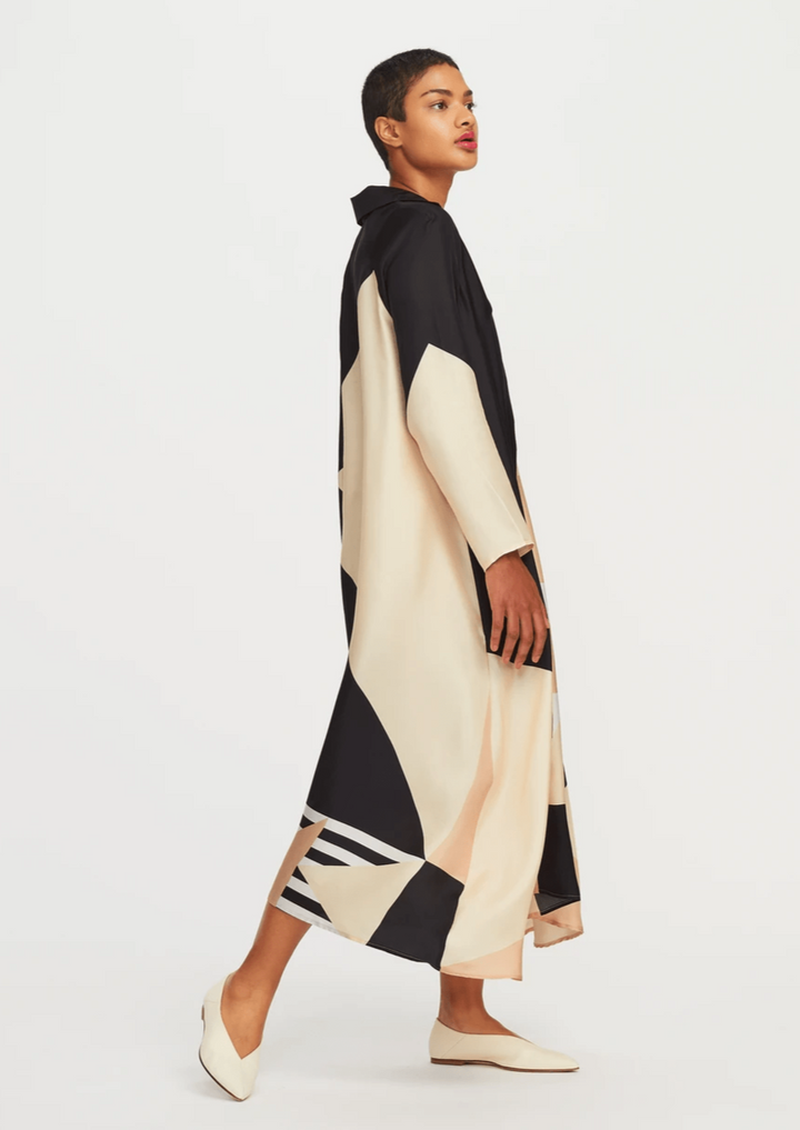 TAWNY TWIRL: WOMENS WEAR GEOMETRIC KAFTAN