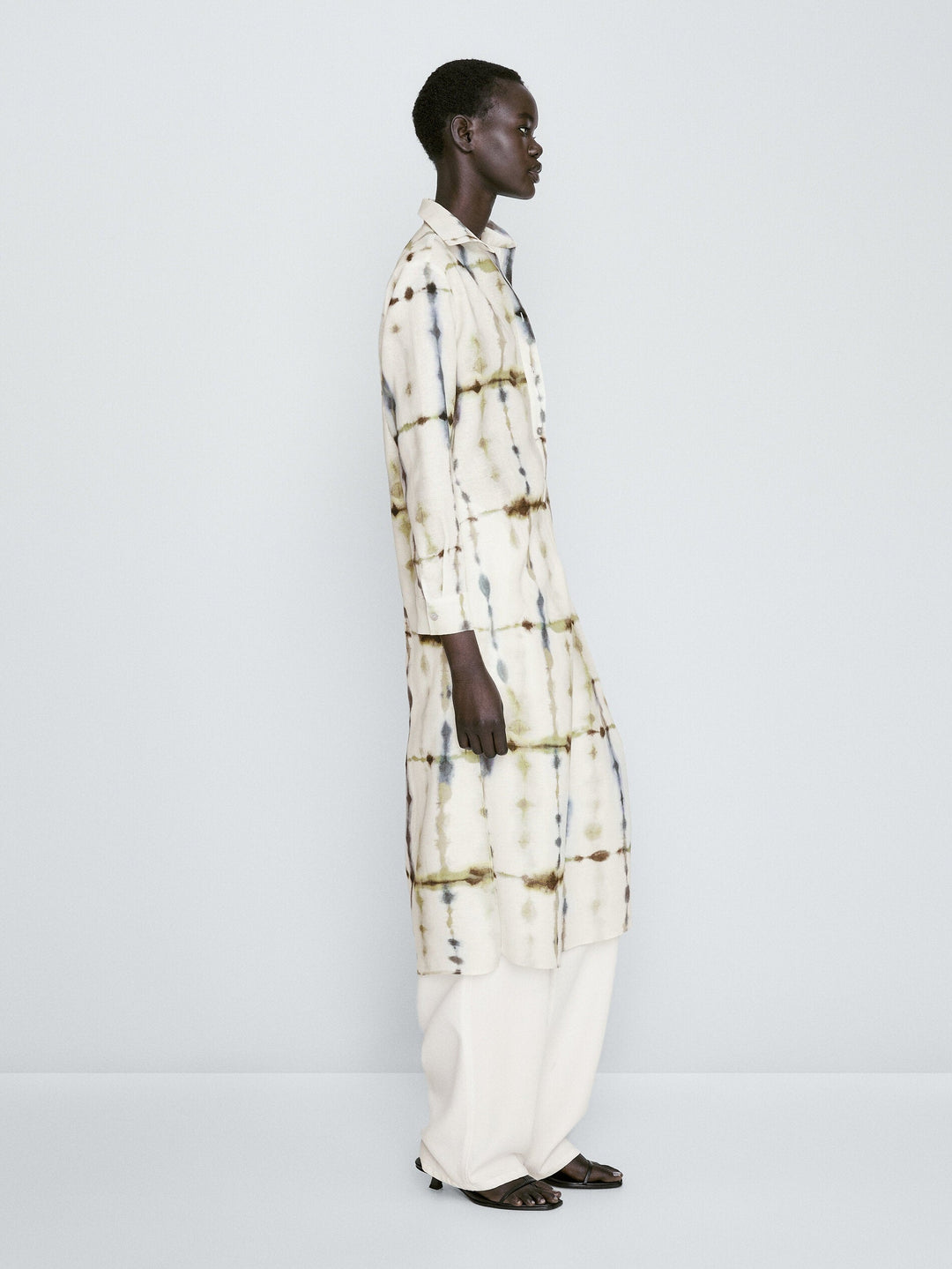 MODERN TIE-DYE MIDI SHIRT DRESS FOR WOMEN