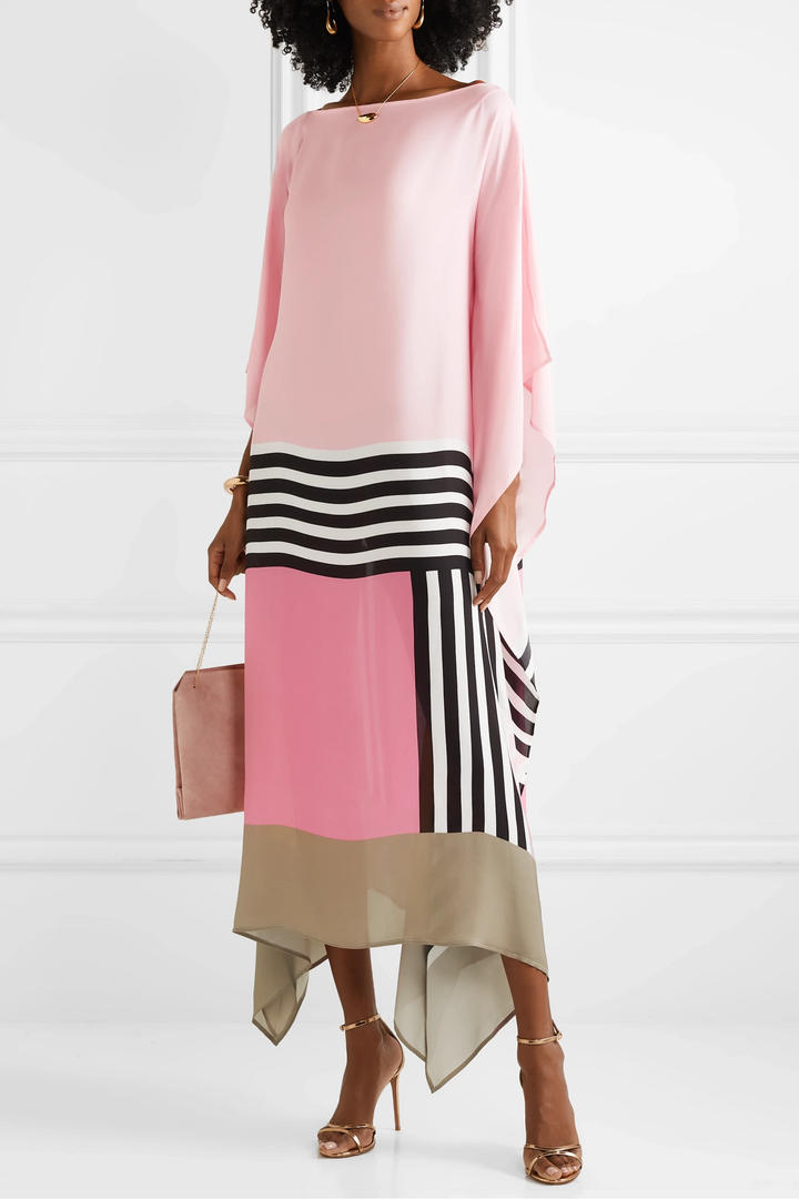 PINK ROSE SATIN SILK KAFTAN