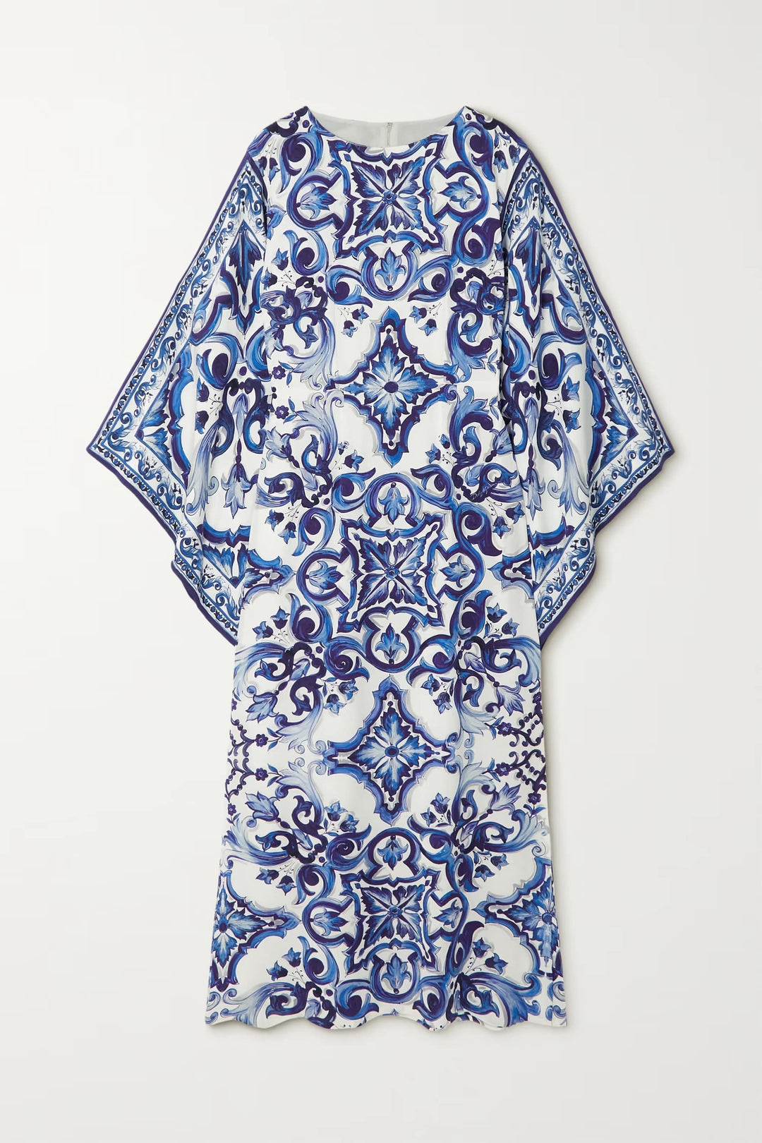 MAJESTIC BLUE & WHITE PORCELAIN PRINT KAFTAN