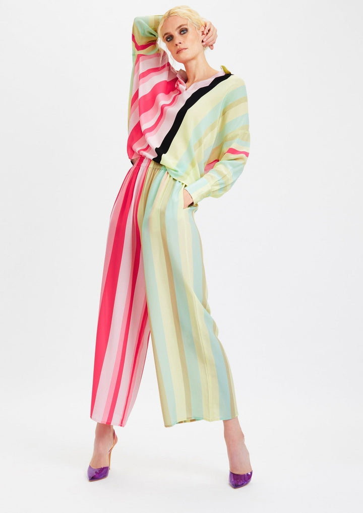 PASTEL GEOMETRIC BLISS: KAFTAN STYLE TOP & CULOTTES PANT CO-ORD SET
