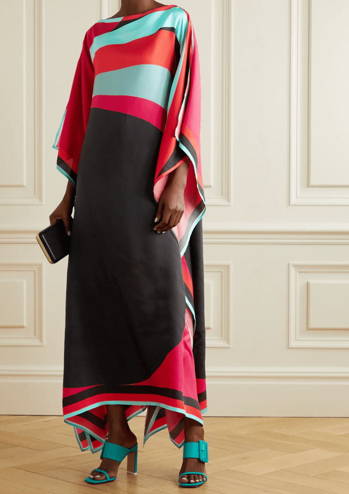 SILK CASCADE ABSTRACT SERENITY KAFTAN