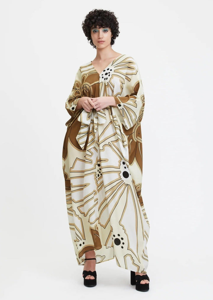 BOUQUET BEAUTY: WOMEN'S KAFTAN IN LUXURIOUS FLORAL ABSTRACT