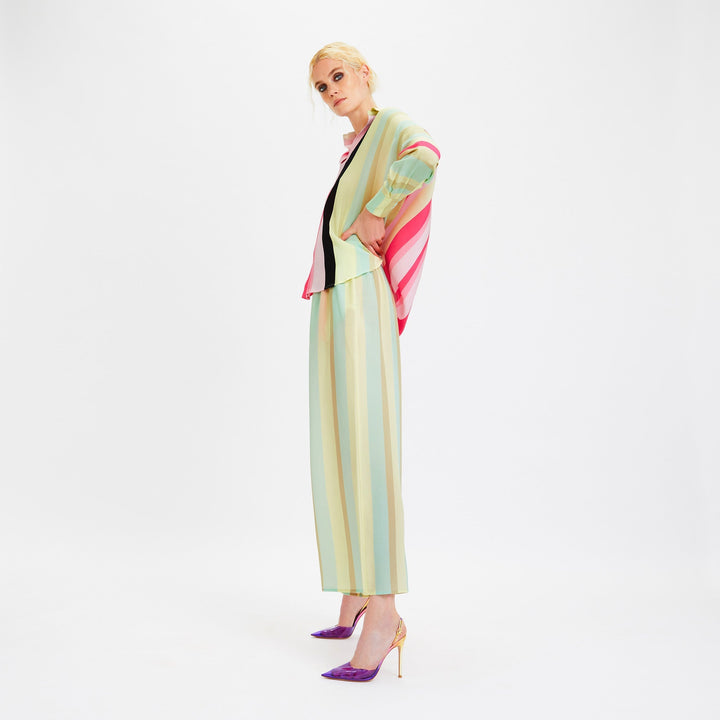 PASTEL GEOMETRIC BLISS: KAFTAN STYLE TOP & CULOTTES PANT CO-ORD SET