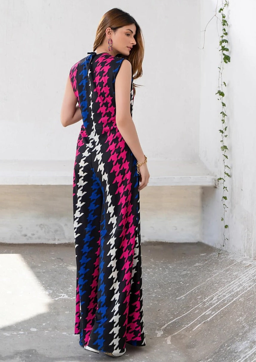 HOUNDSTOOTH CHIC: DESIGNER WOMEN'S JUMPSUIT
