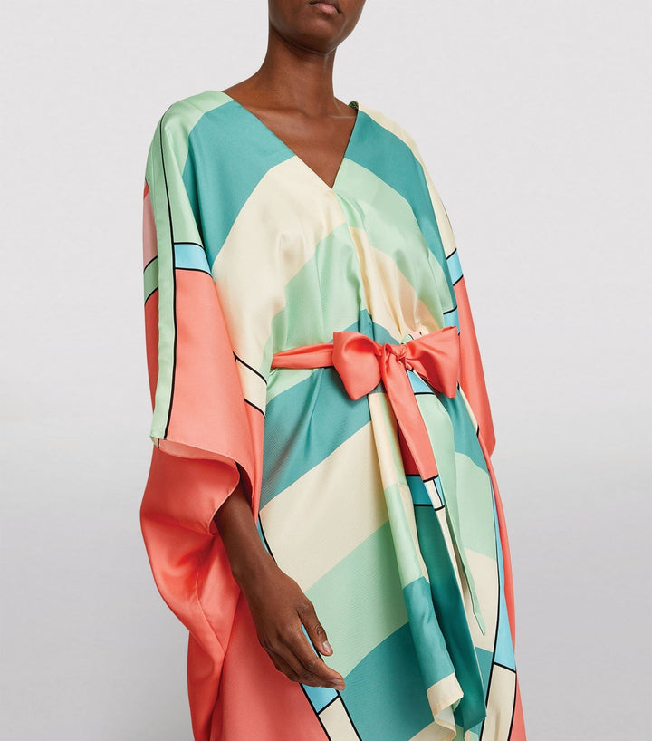QUASAR SILK: V-NECK WOMENS WEAR KAFTAN