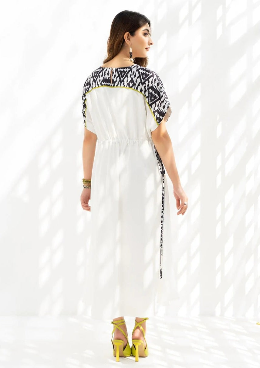 WAVING WHITE FLAG RAYON DRESS