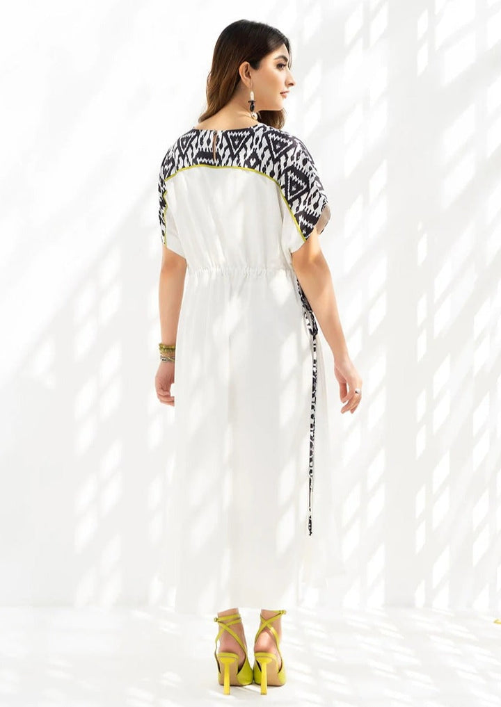 WAVING WHITE FLAG RAYON DRESS