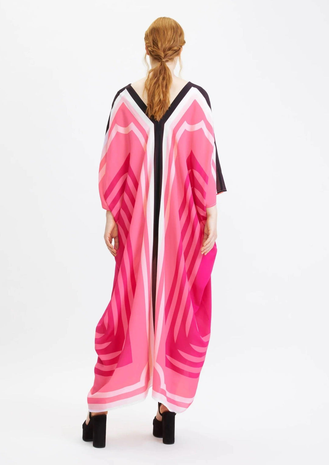 PINK BLISS CREPE KAFTAN: EFFORTLESS ELEGANCE WITH WAIST BELT