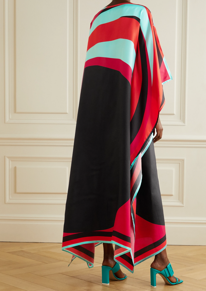 SILK CASCADE ABSTRACT SERENITY KAFTAN