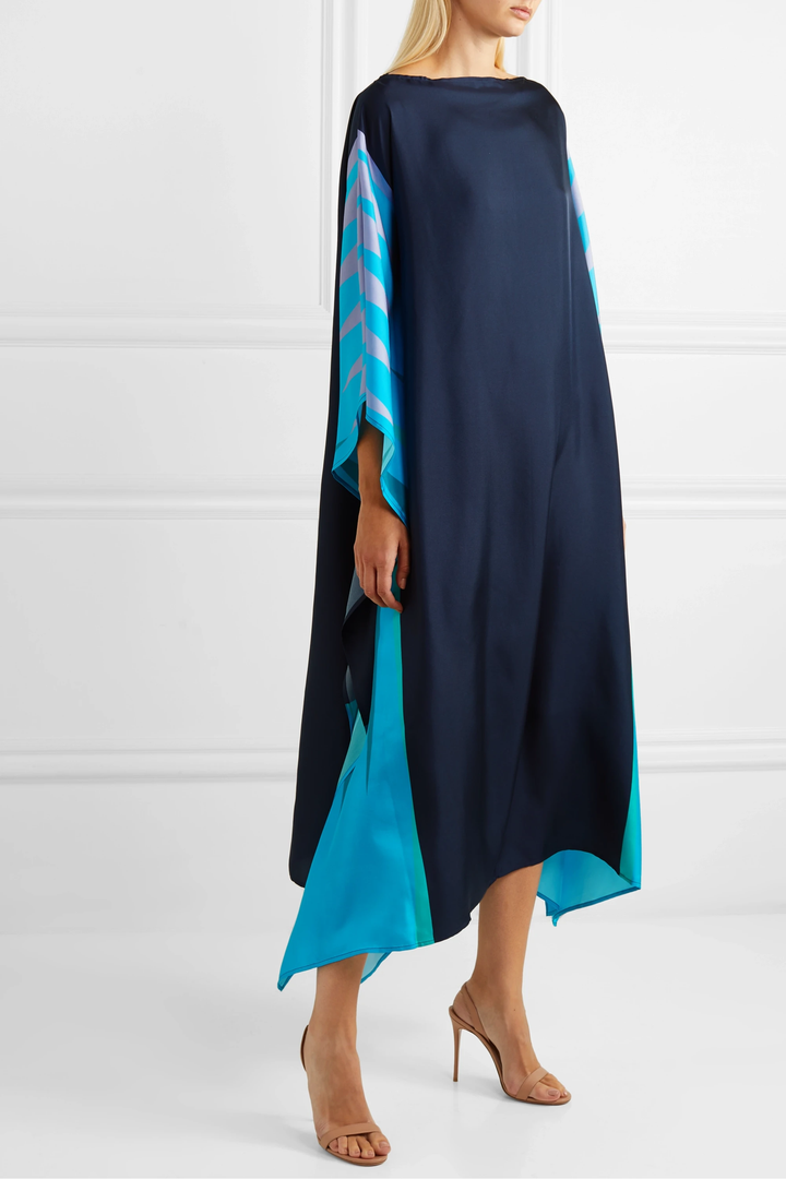 SKY WINGS SILK CREPE KAFTAN