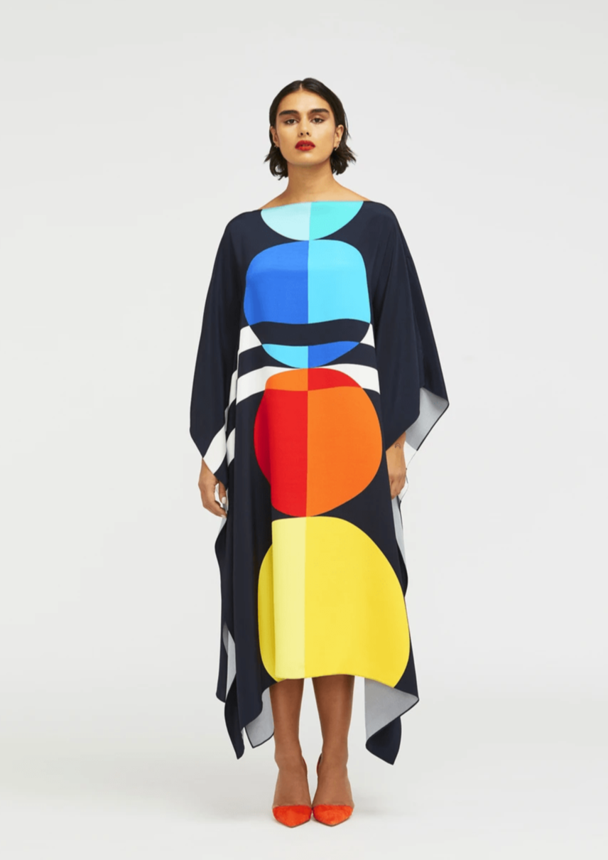 ZENITH GEOMETRIC LUXE SILK KAFTAN