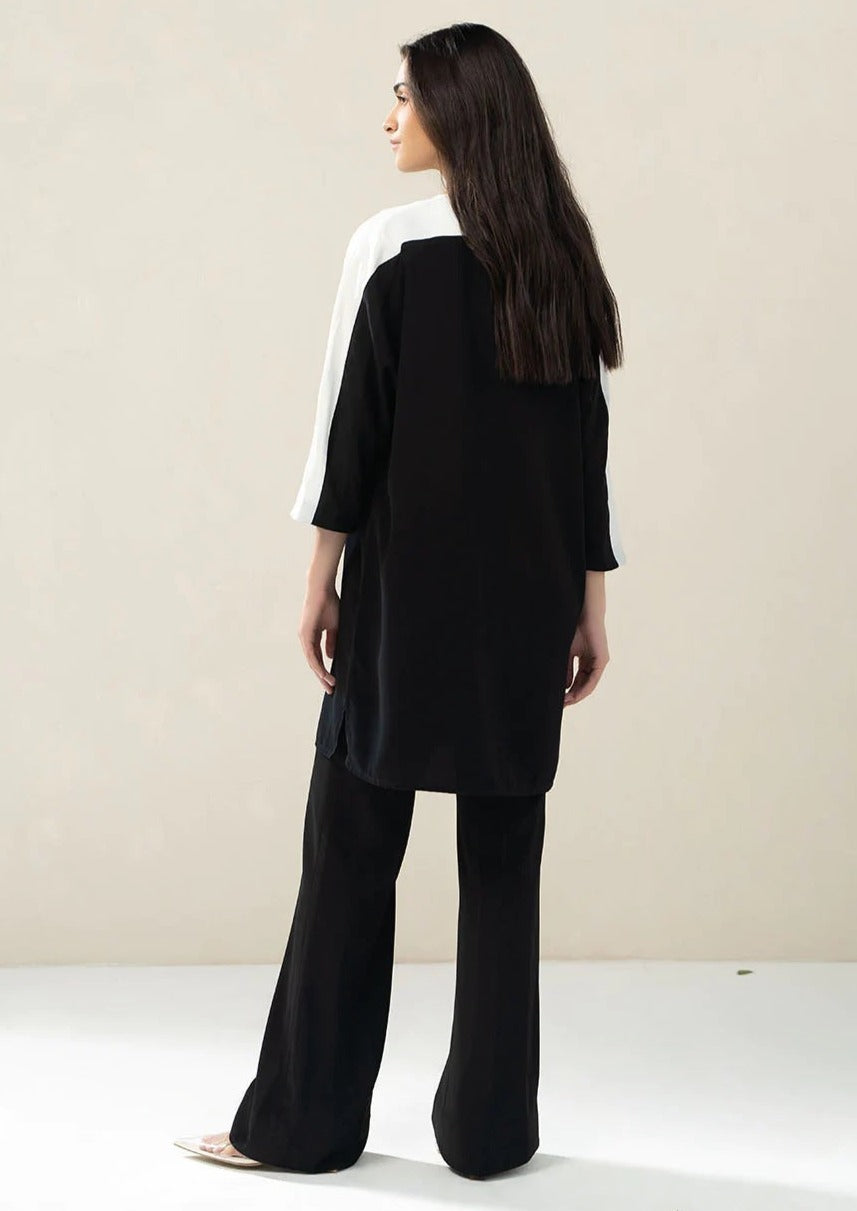 MONOCHROME BLACK & WHITE  RAYON CO-ORD SET
