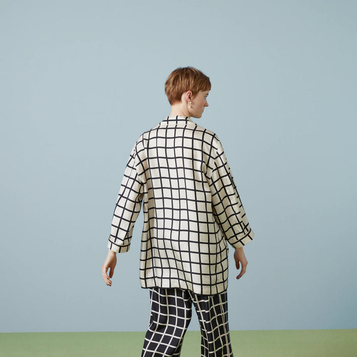 VELVET ELEGANCE: SILK CHECKS CO-ORD SET