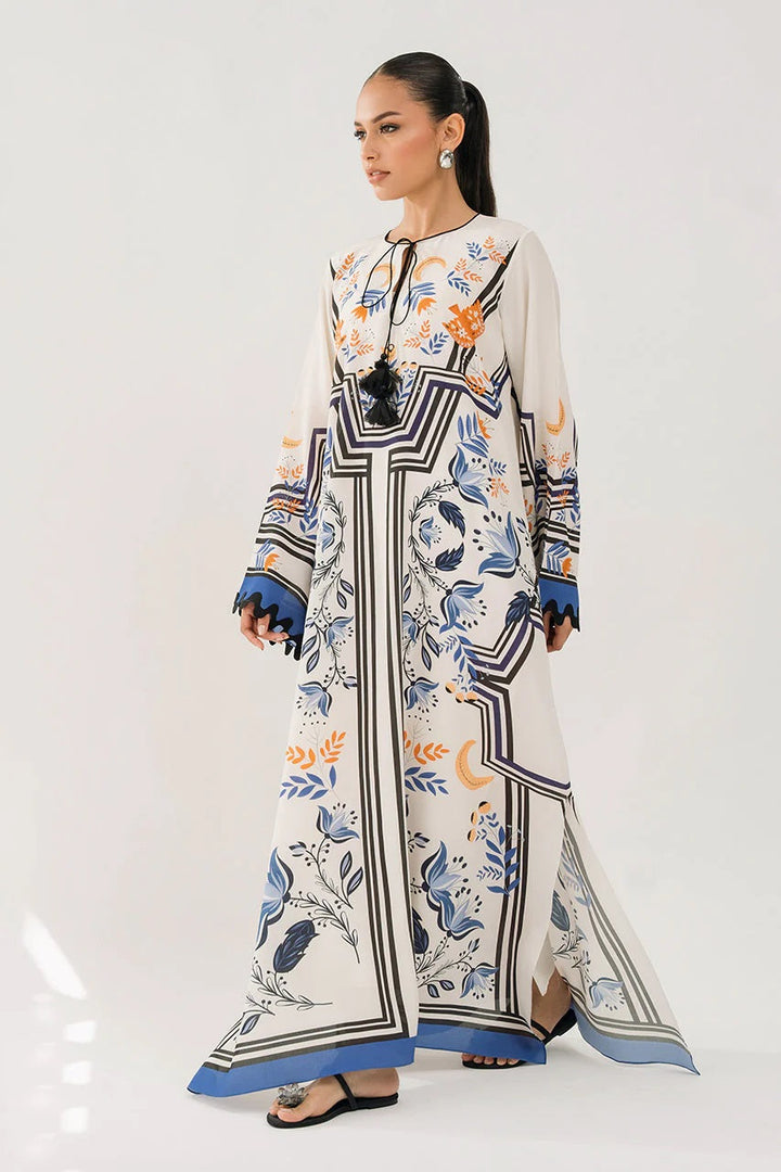 Verdant Leafy Print Kaftan