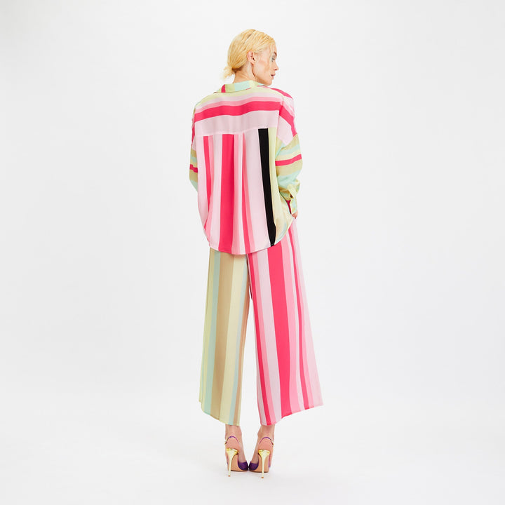 PASTEL GEOMETRIC BLISS: KAFTAN STYLE TOP & CULOTTES PANT CO-ORD SET