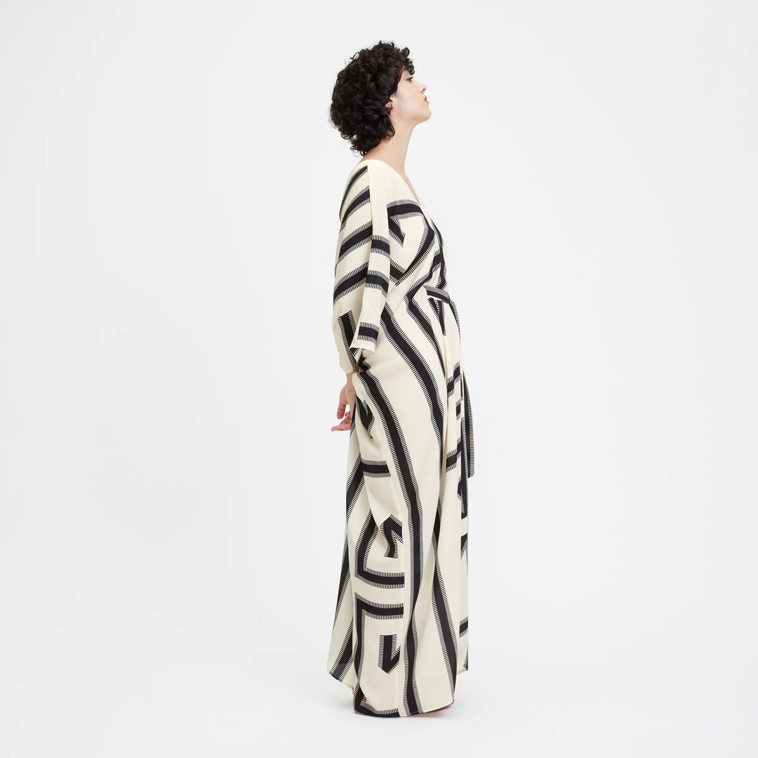 WHITE SCALE FRENCH MOSS KAFTAN