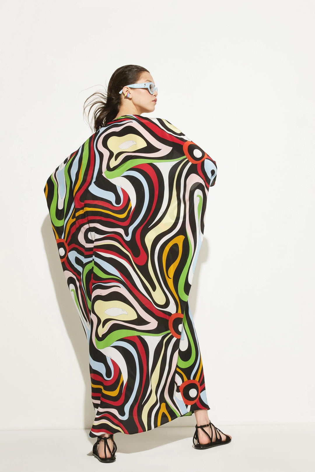 IRIDESCENT CANVAS SILK MIRAGE KAFTAN