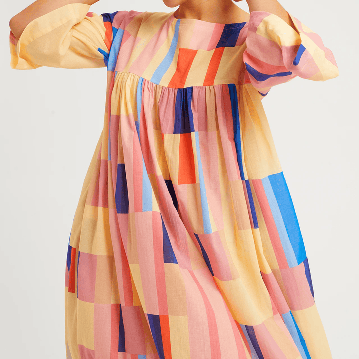 SWAYING SPECTRUM: BOAT NECK MAXI DRESS