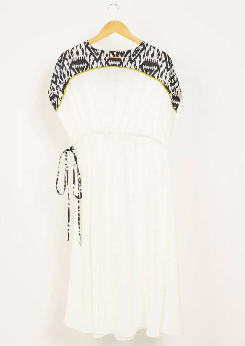 WAVING WHITE FLAG RAYON DRESS