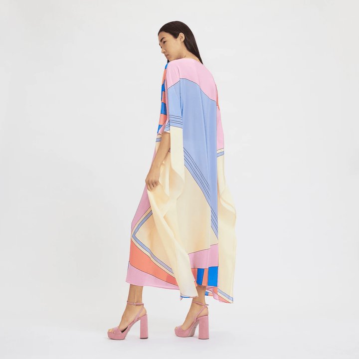 KALEIDO SILK: WOMEN'S ABSTRACT KAFTAN