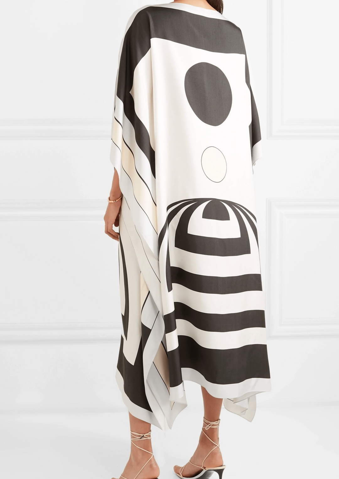 CONTRAST SILK MONOCHROME KAFTAN