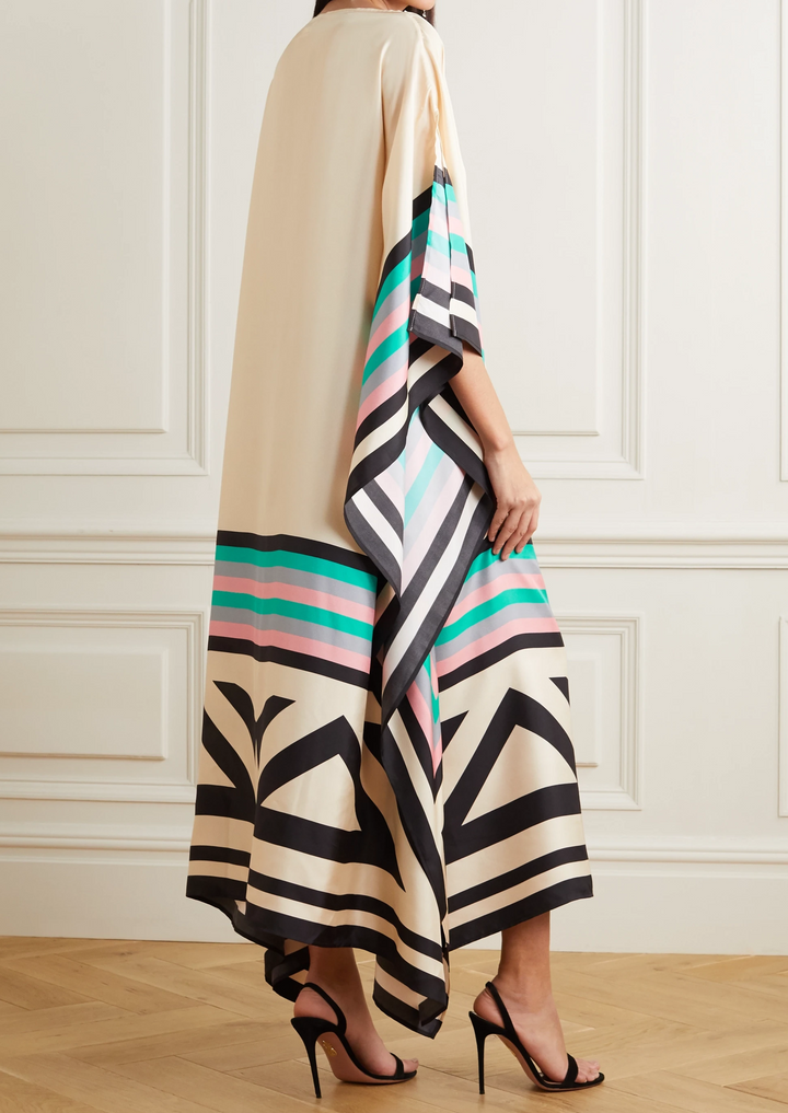 BEIGE LUXE SATIN SILK KAFTAN