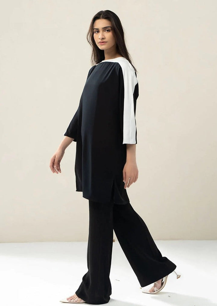 MONOCHROME BLACK & WHITE  RAYON CO-ORD SET
