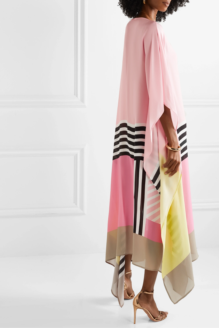 PINK ROSE SATIN SILK KAFTAN