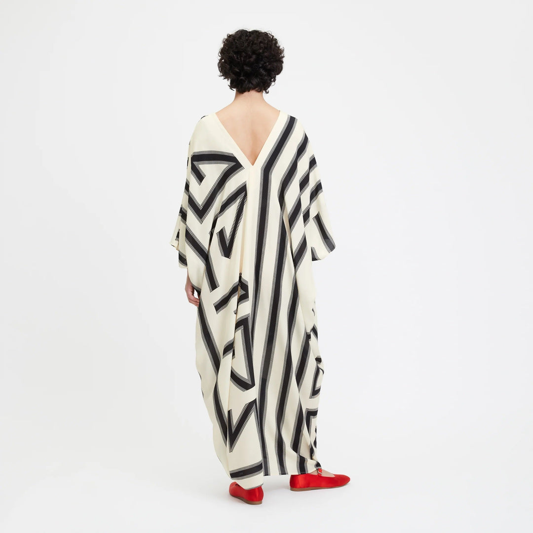 WHITE SCALE FRENCH MOSS KAFTAN