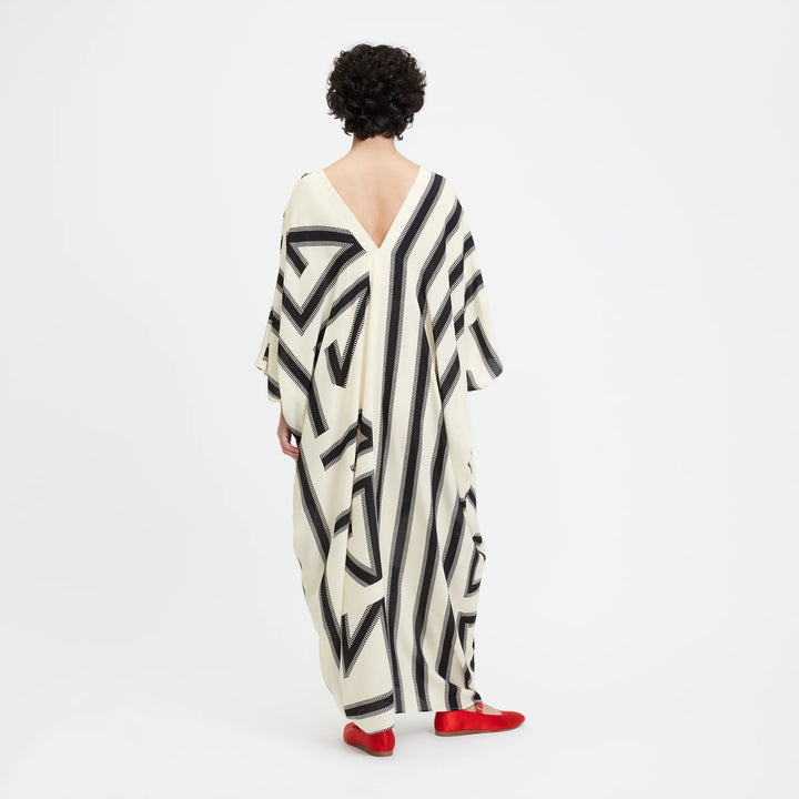 WHITE SCALE FRENCH MOSS KAFTAN