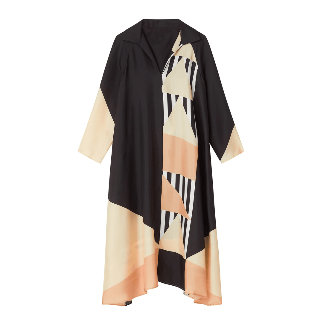 TAWNY TWIRL: WOMENS WEAR GEOMETRIC KAFTAN