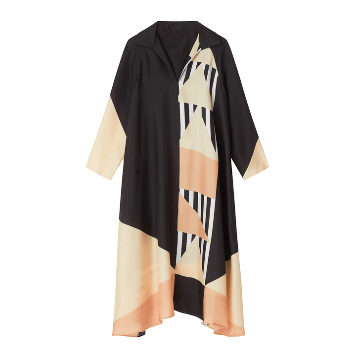 TAWNY TWIRL: WOMENS WEAR GEOMETRIC KAFTAN