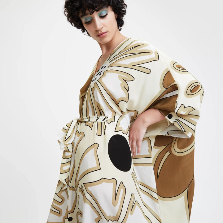 BOUQUET BEAUTY: WOMEN'S KAFTAN IN LUXURIOUS FLORAL ABSTRACT