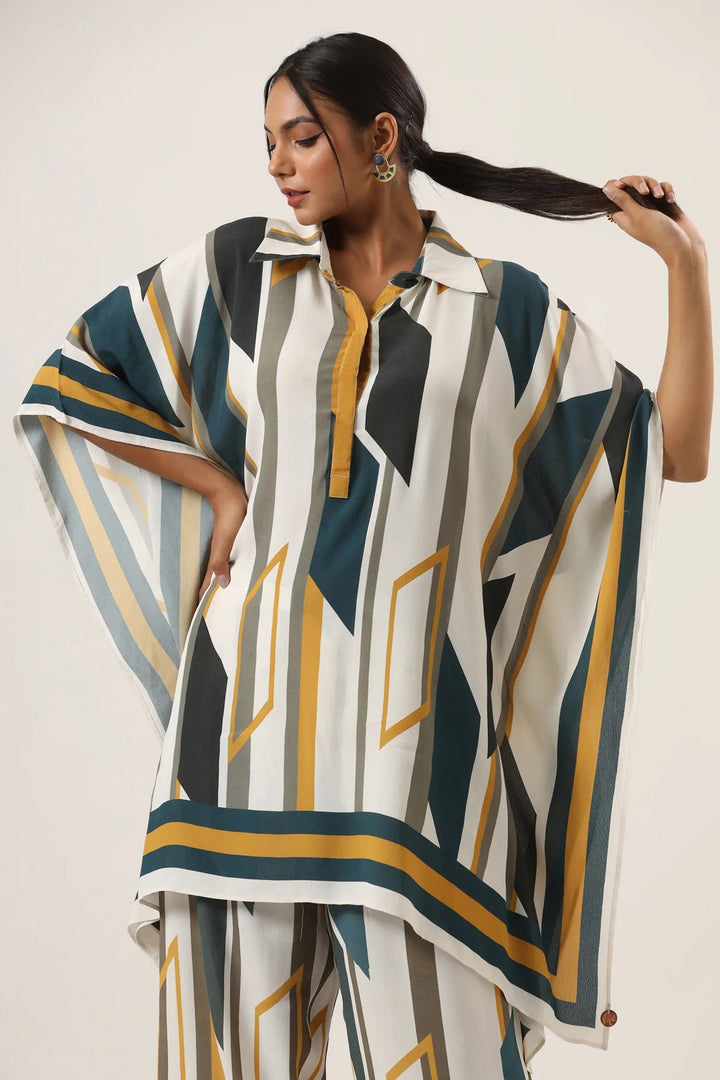 CHIC ABSTRACT STRIPE CO-ORD SET