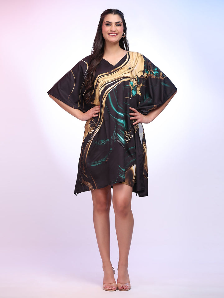 THE BLACK & GOLDEN MARBLE : SHORT KAFTAN