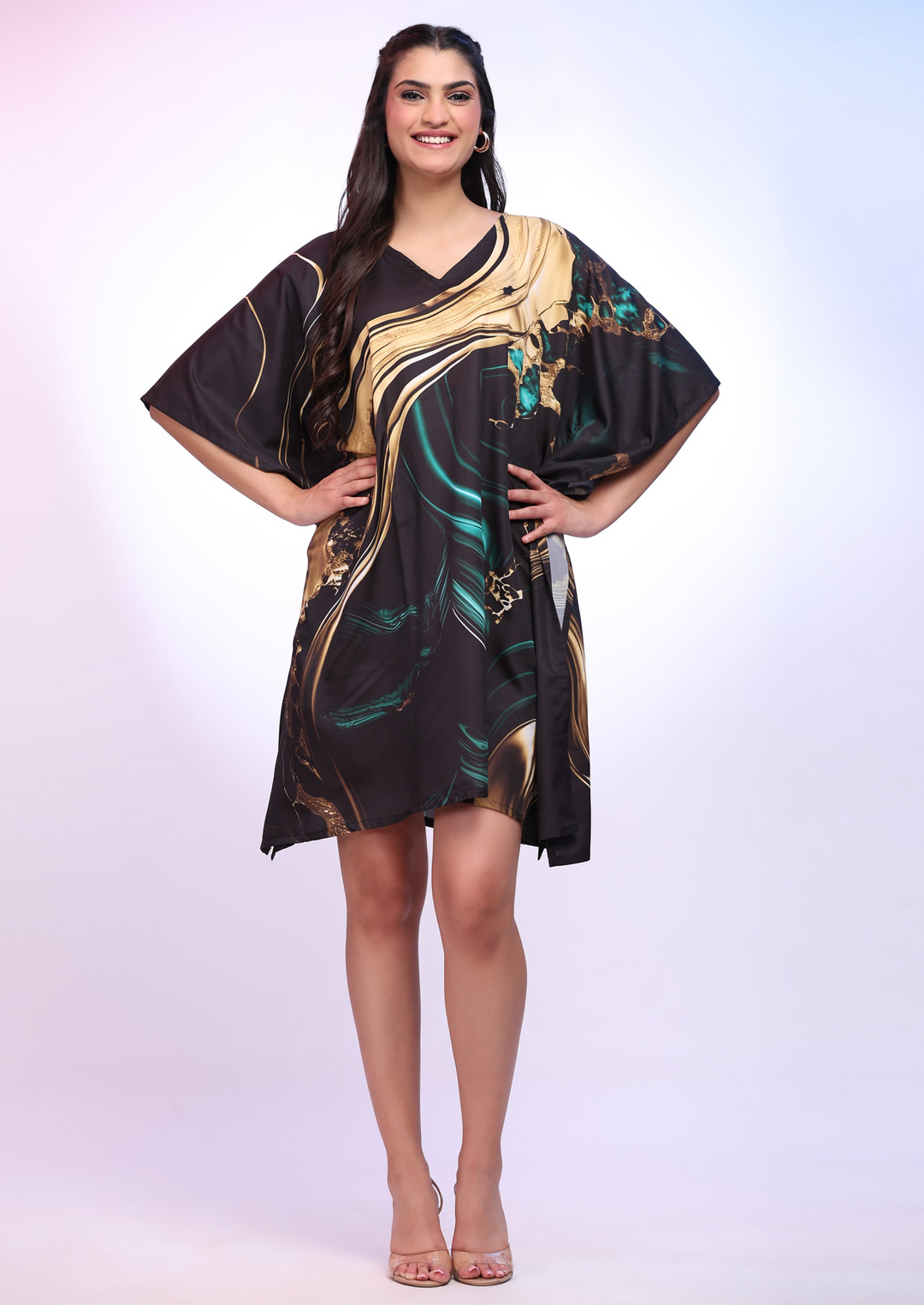 THE BLACK & GOLDEN MARBLE : SHORT KAFTAN