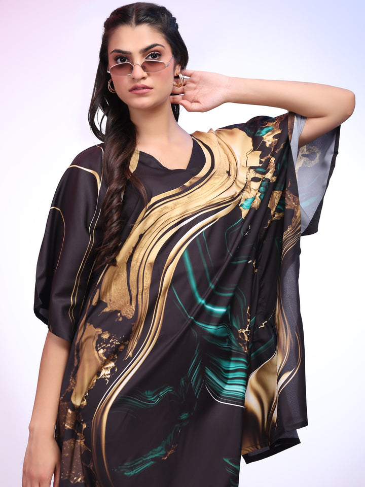 THE BLACK & GOLDEN MARBLE : SHORT KAFTAN