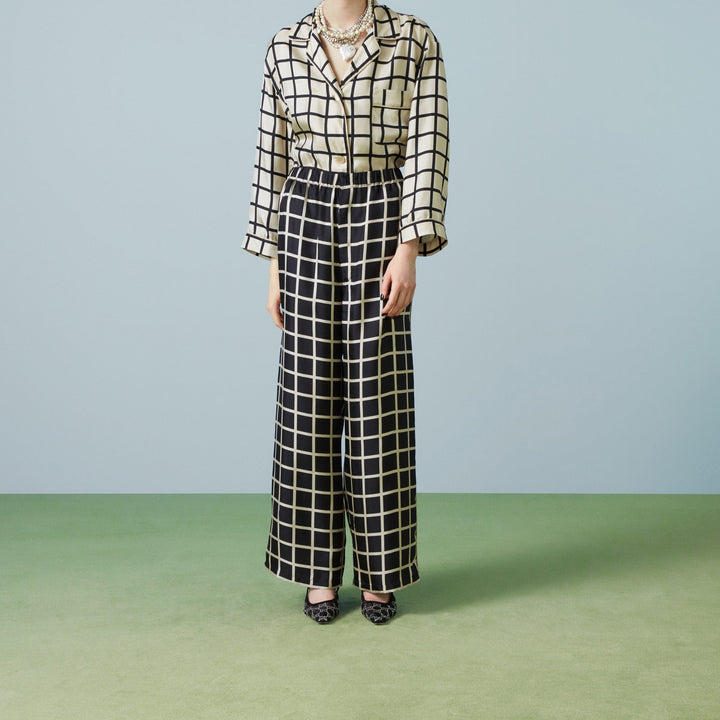 VELVET ELEGANCE: SILK CHECKS CO-ORD SET