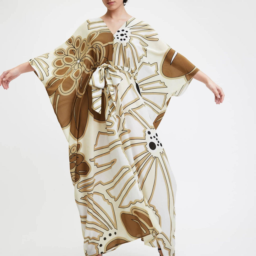BOUQUET BEAUTY: WOMEN'S KAFTAN IN LUXURIOUS FLORAL ABSTRACT