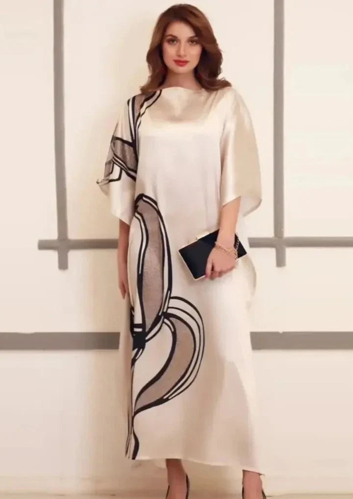 ELEGANCE SWIRL - ABSTRACT ART INSPIRED SILK KAFTAN