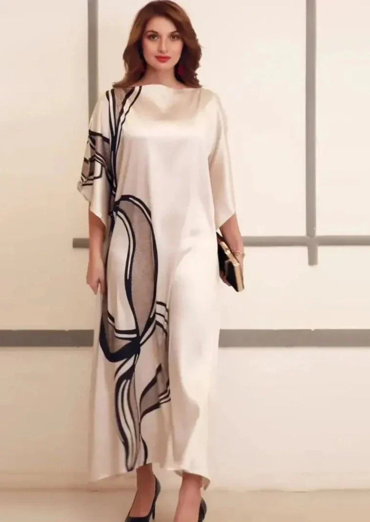 ELEGANCE SWIRL - ABSTRACT ART INSPIRED SILK KAFTAN