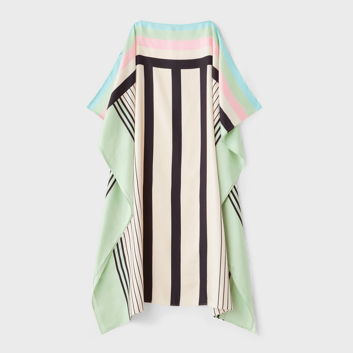 SILKEN ANGLES: PREMIUM GEOMETRIC SILK KAFTAN