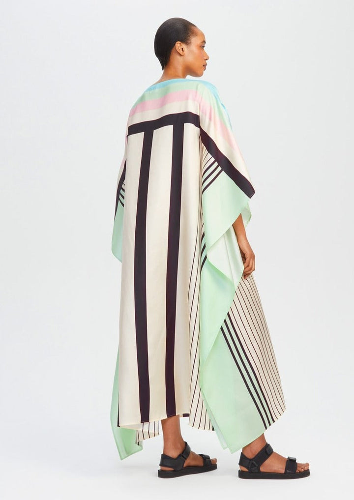 SILKEN ANGLES: PREMIUM GEOMETRIC SILK KAFTAN