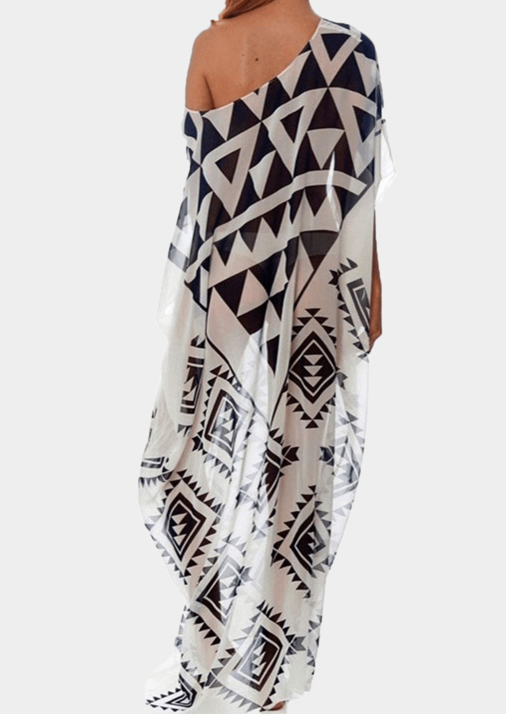 GRACEFUL GOSSAMER: BOAT NECK GEORGETTE KAFTAN